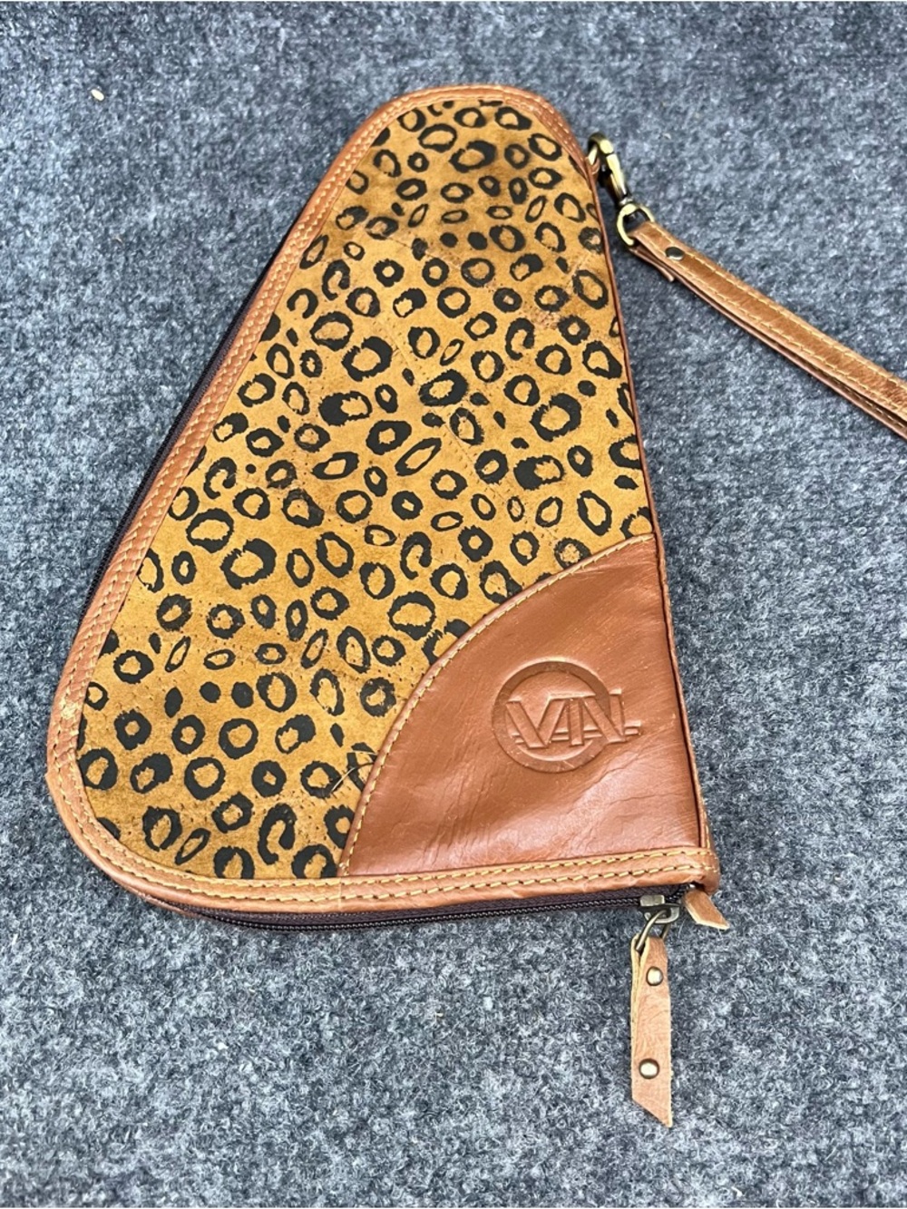 VAAN & CO. Concealed Carry Leather Soft Pistol Case Cover Cheetah Print Brown